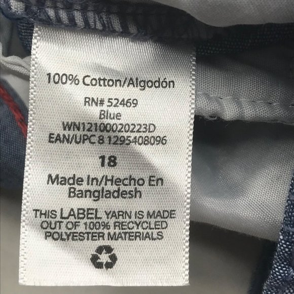 Wonder Nation Boy's Size 18 Adjustable Waist Flat Front Shorts Blue New - Picture 4 of 13